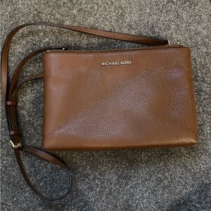 Michael Kors Tan Leather Messenger Bag